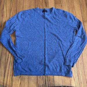 Zara Sweater Womens Medium Blue Crew Neck Ribbed Knit Pullover Top Neutral